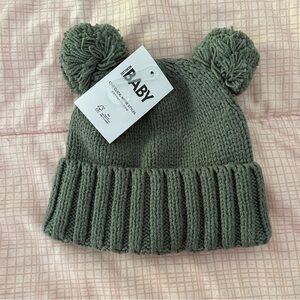 Cotton on Knit Baby Beanie with Pom Poms